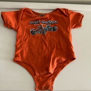 12m Harley Davidson onesie orange motorcycle